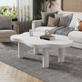 Voir la diapositive 4 : MERAX Table basse forme atypique blanc - 69.5x100.5 cm mdf
