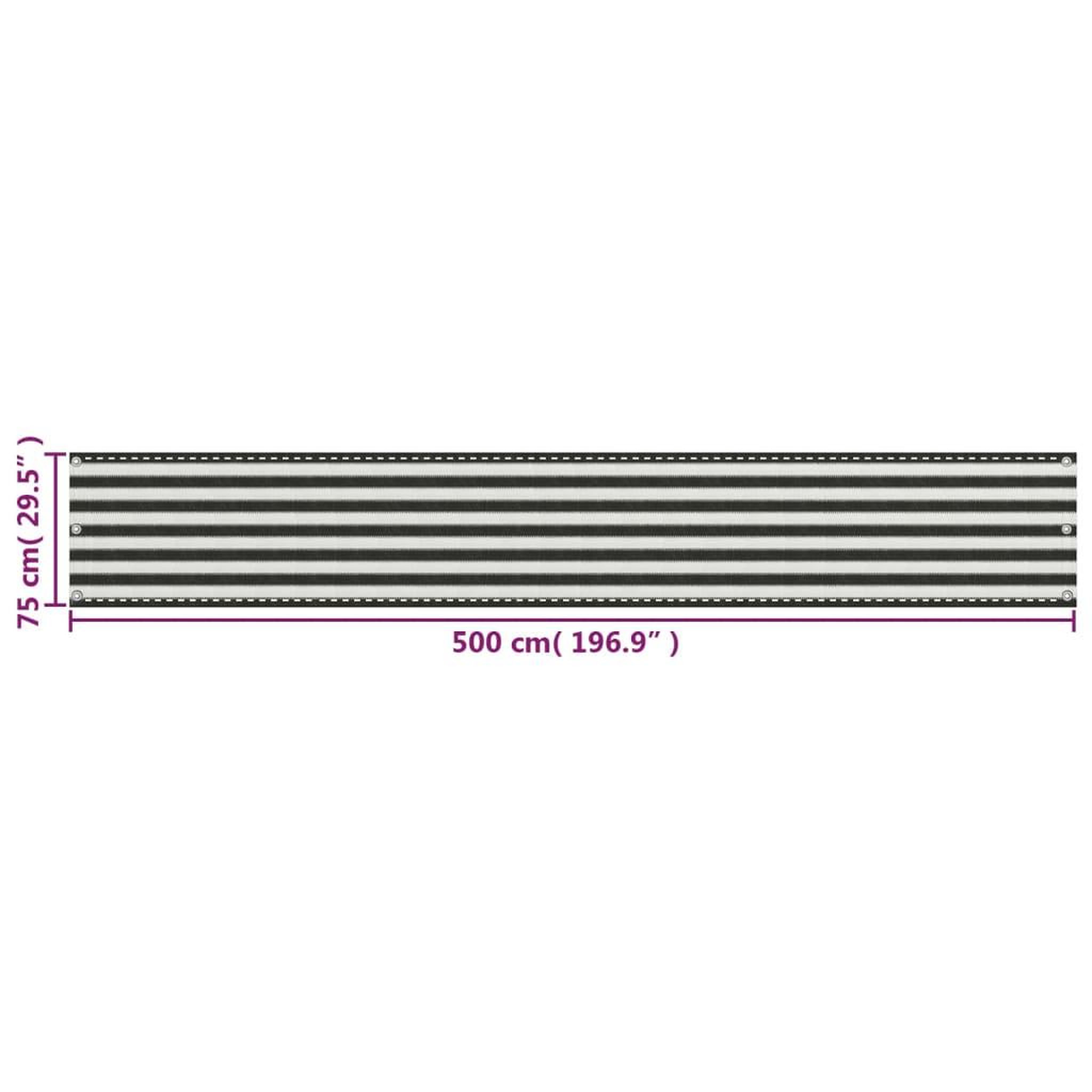 Voir la diapositive 6 : VIDAXL Ecran de balcon PEHD 75x500 cm Anthracite et blanc