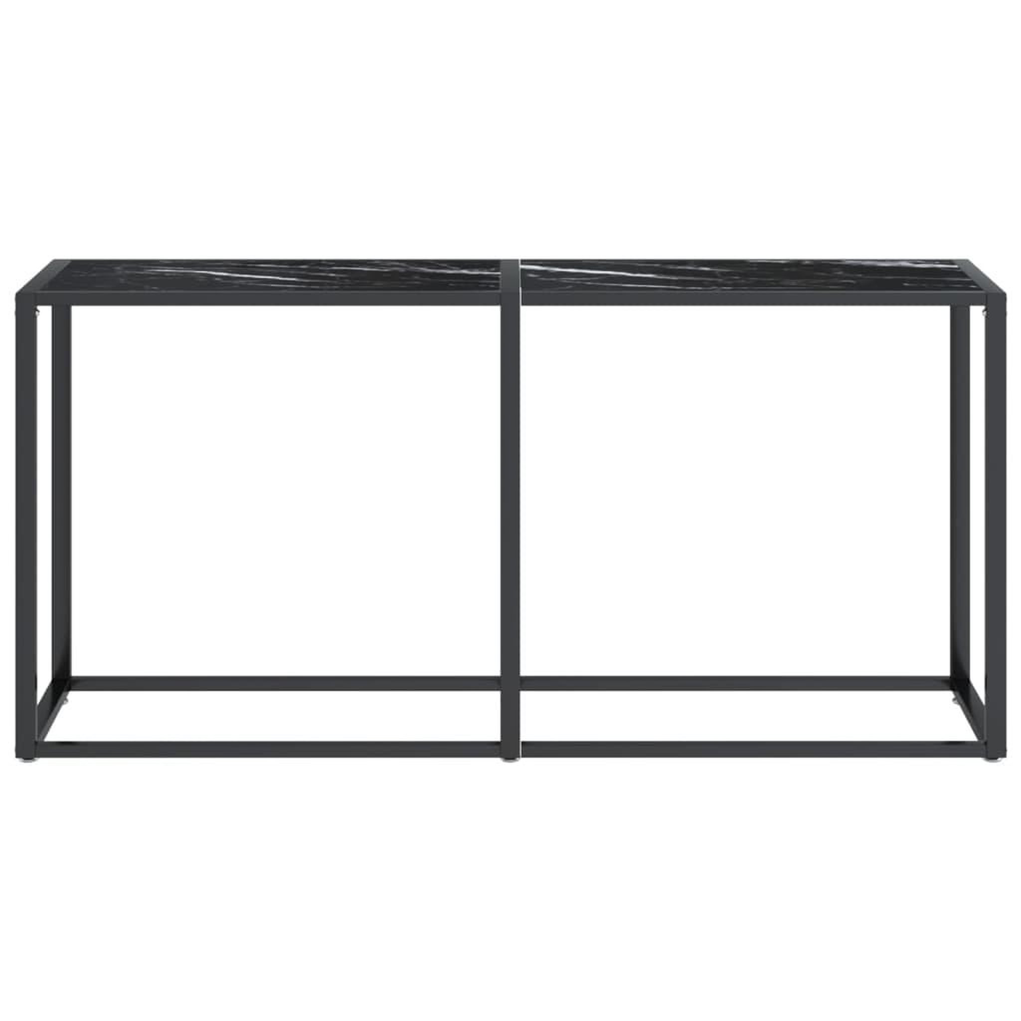 Voir la diapositive 3 : VIDAXL Table console Marbre noir 160x35x75,5 cm Verre trempe