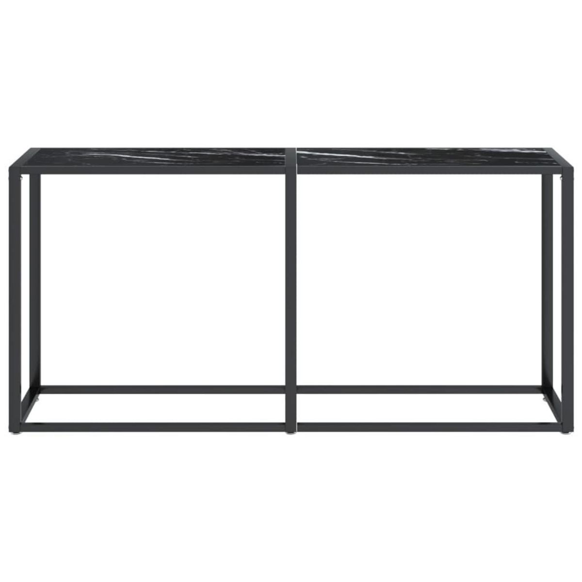 VIDAXL Table console Marbre noir 160x35x75,5 cm Verre trempe