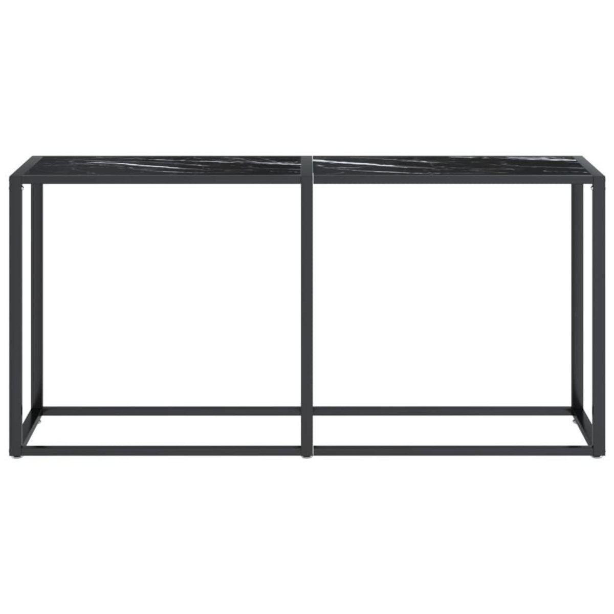 VIDAXL Table console Marbre noir 160x35x75,5 cm Verre trempe