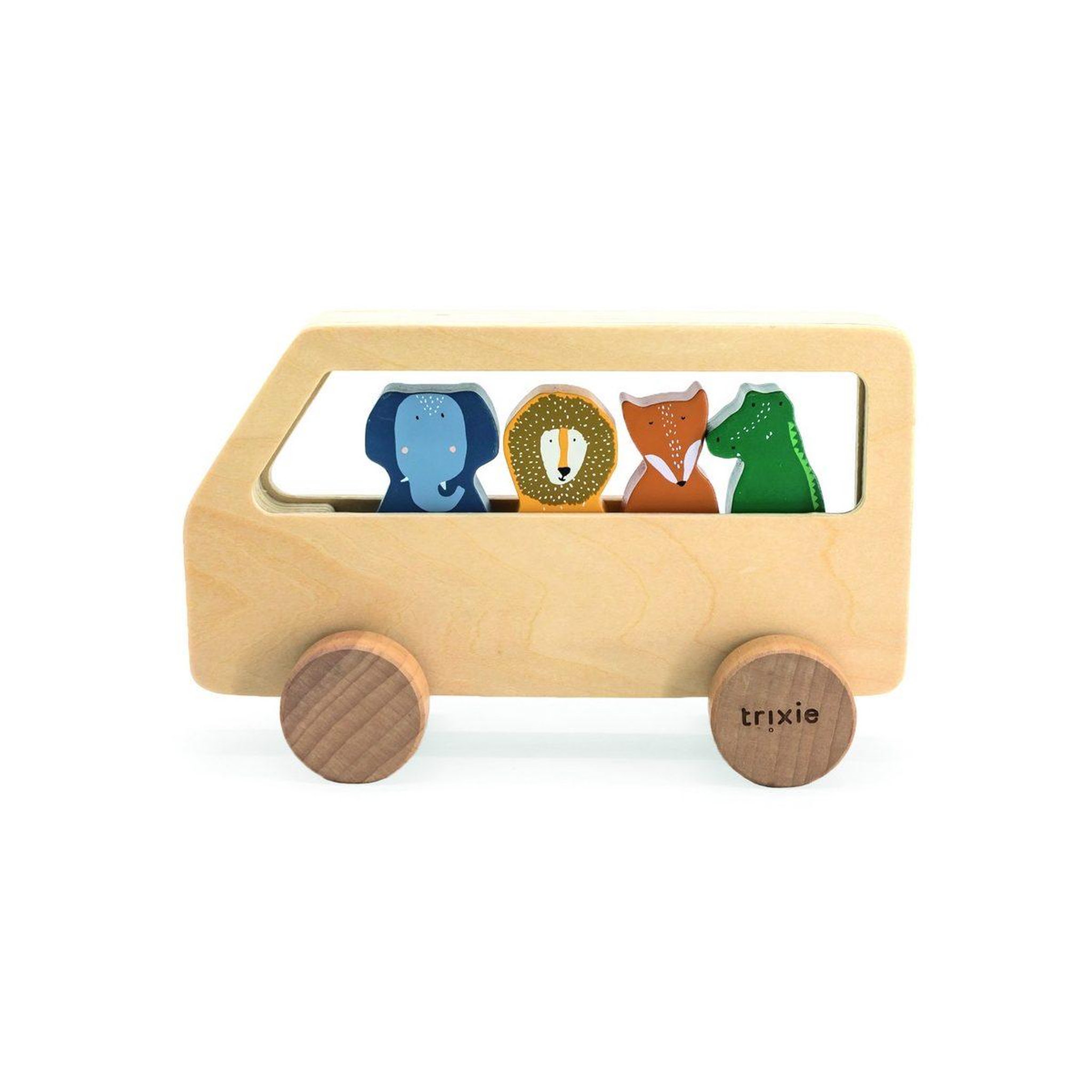 Trixie Bus en bois avec 4 animaux