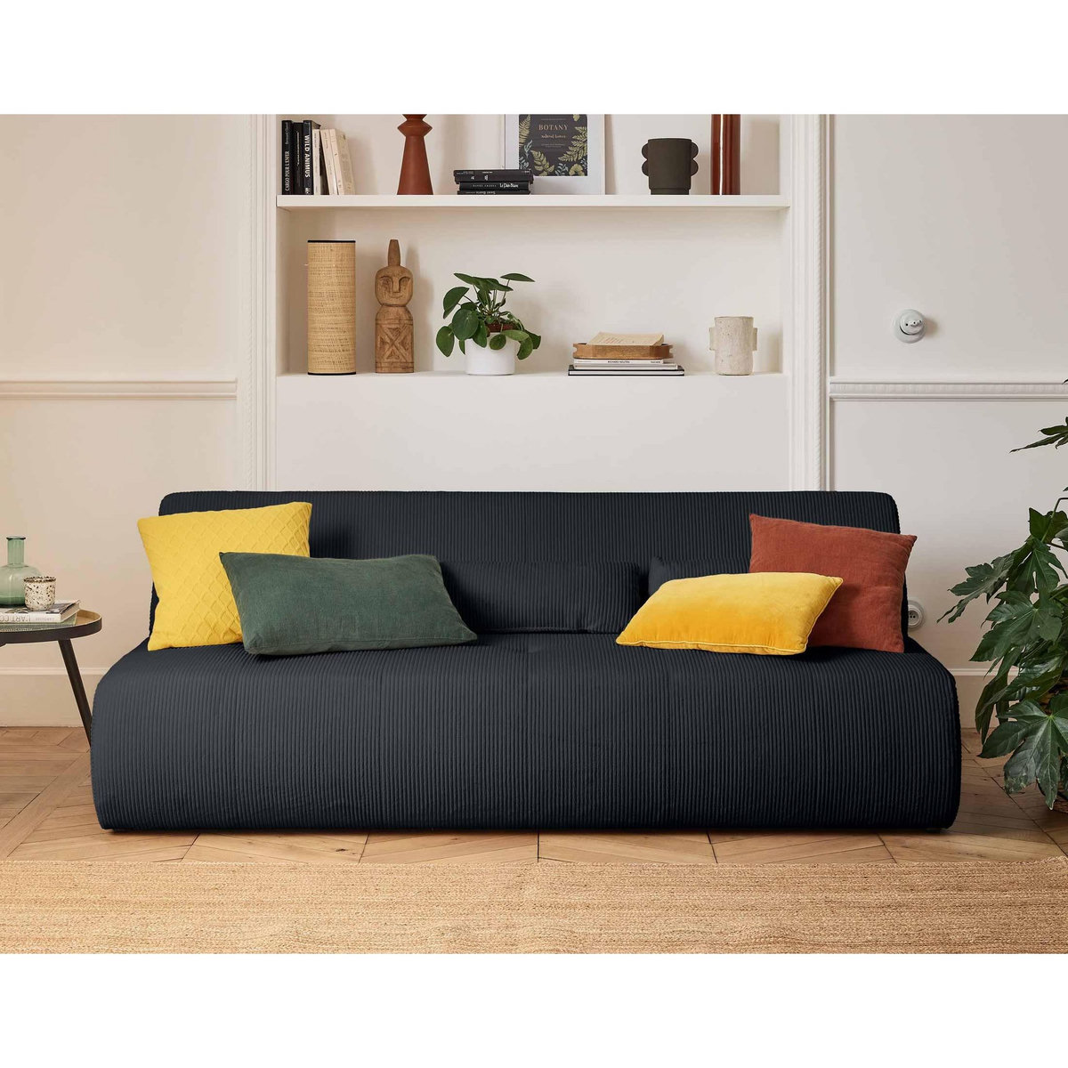 LISA DESIGN Onyx - canapé droit 3 places - en velours côtelé