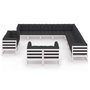 Voir la diapositive 3 : VIDAXL Salon de jardin 13 pcs avec coussins Blanc Bois de pin massif