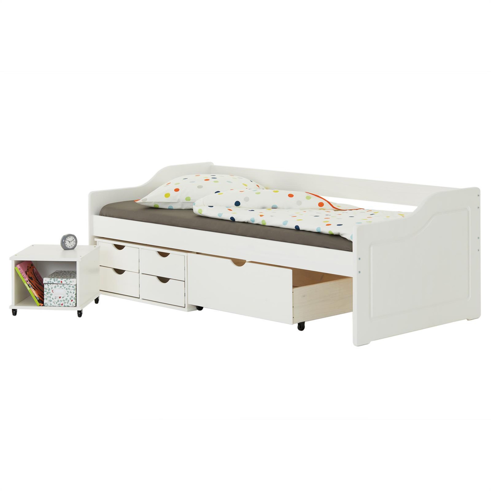 Voir la diapositive 3 : IDIMEX Lit fonctionnel SENTA en pin massif, 90 x 200 cm