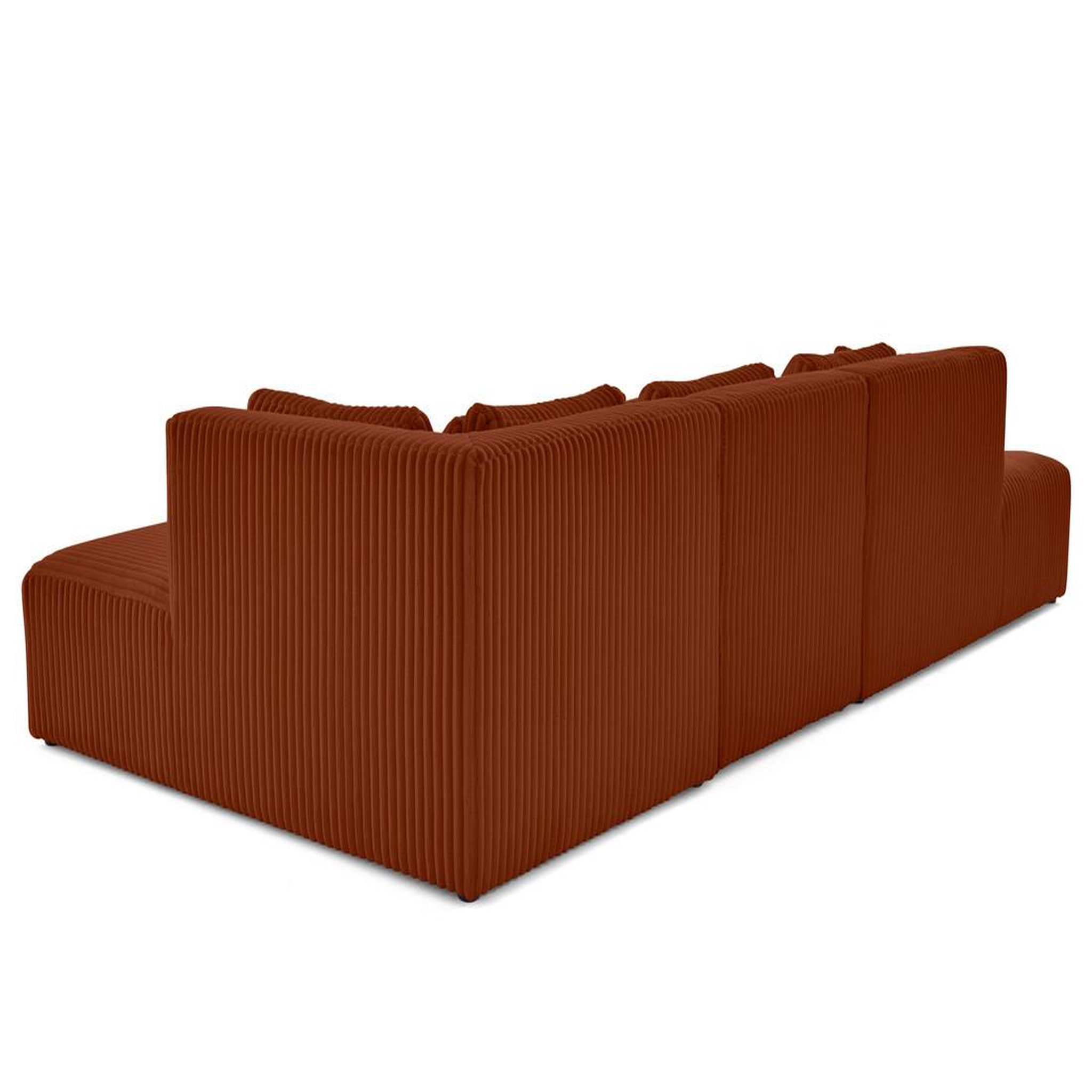 Voir la diapositive 4 : LISA DESIGN Victoire - canapé modulable d'angle droit 5 places en velours côtelé grosses côtes