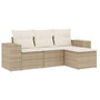 Voir la diapositive 2 : VIDAXL Salon de jardin avec coussins 4 pcs beige resine tressee