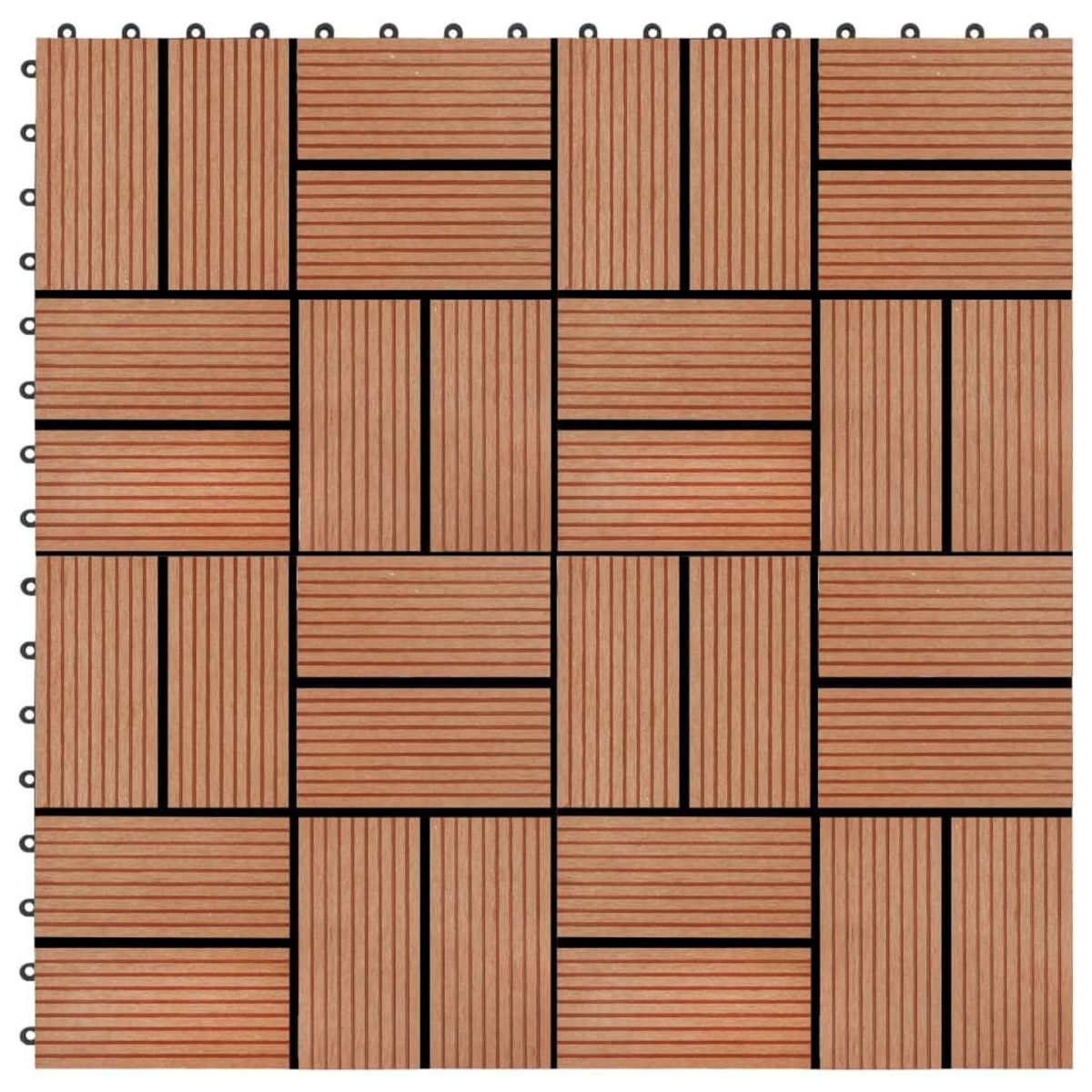 VIDAXL Carreaux de terrasse 22 pcs 30 x 30 cm 2 m^2 WPC Teck