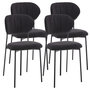Voir la diapositive 2 : LISA DESIGN Rosita - lot de 4 chaises - en tissu - gris anthracite