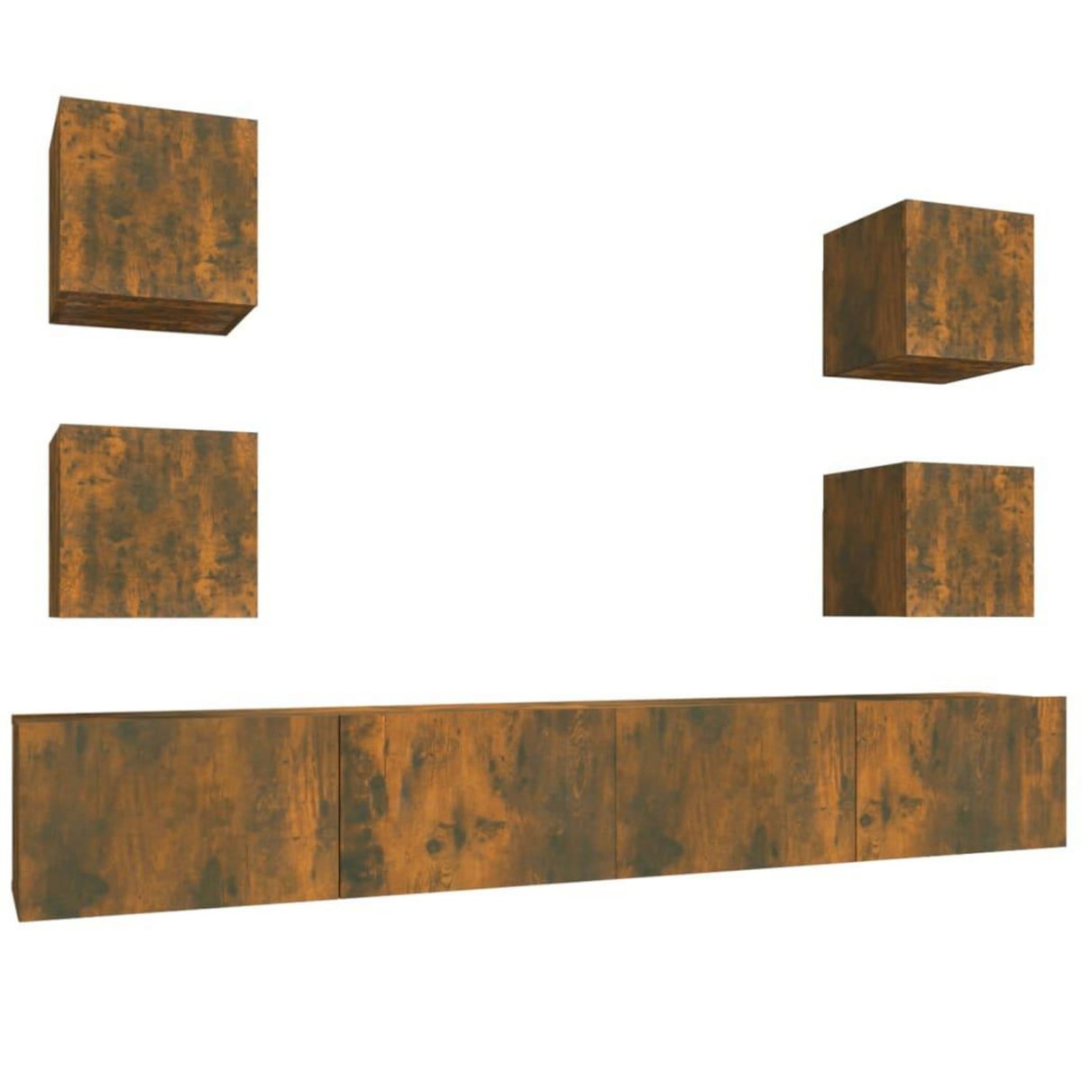 VIDAXL Ensemble de meubles TV 6 pcs Chene fume Bois d'ingenierie