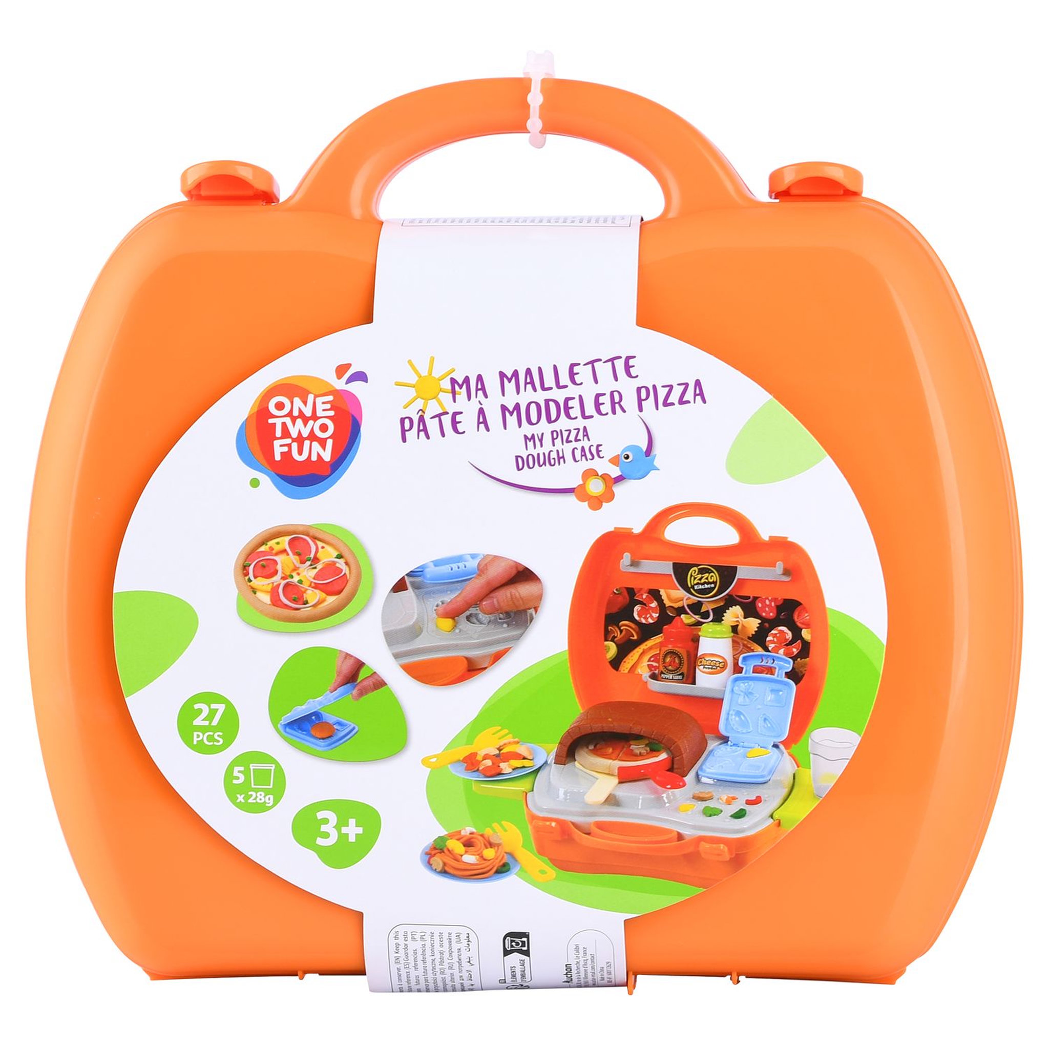 Voir la diapositive 1 : One Two Fun Valise pâte à modeler pizza