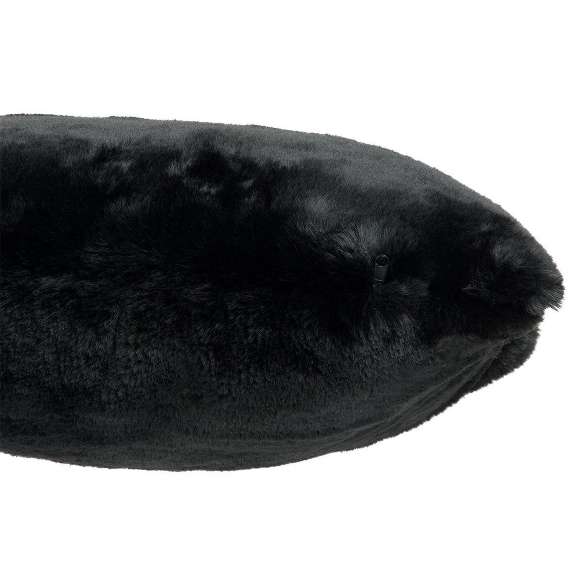 Voir la diapositive 2 : J-LINE Coussin imitation fourrure  cutie  45x45cm noir