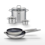 ELO Lot 2 Poêles 28/32cm & 3 Faitouts 12/16/26cm Elo Profi Therm Platinum