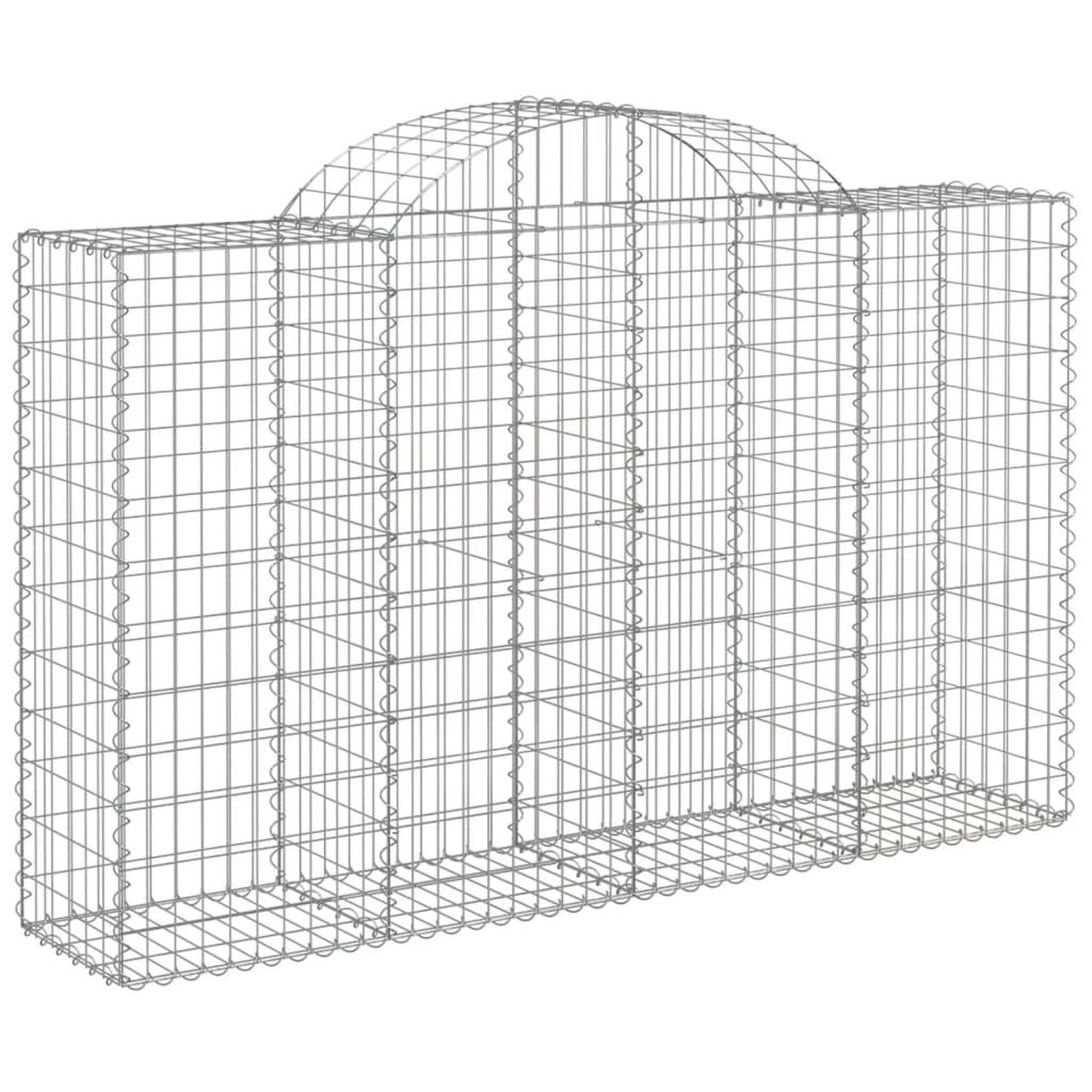 Voir la diapositive 3 : VIDAXL Paniers a gabions arques 2 pcs 200x50x120/140 cm Fer galvanise
