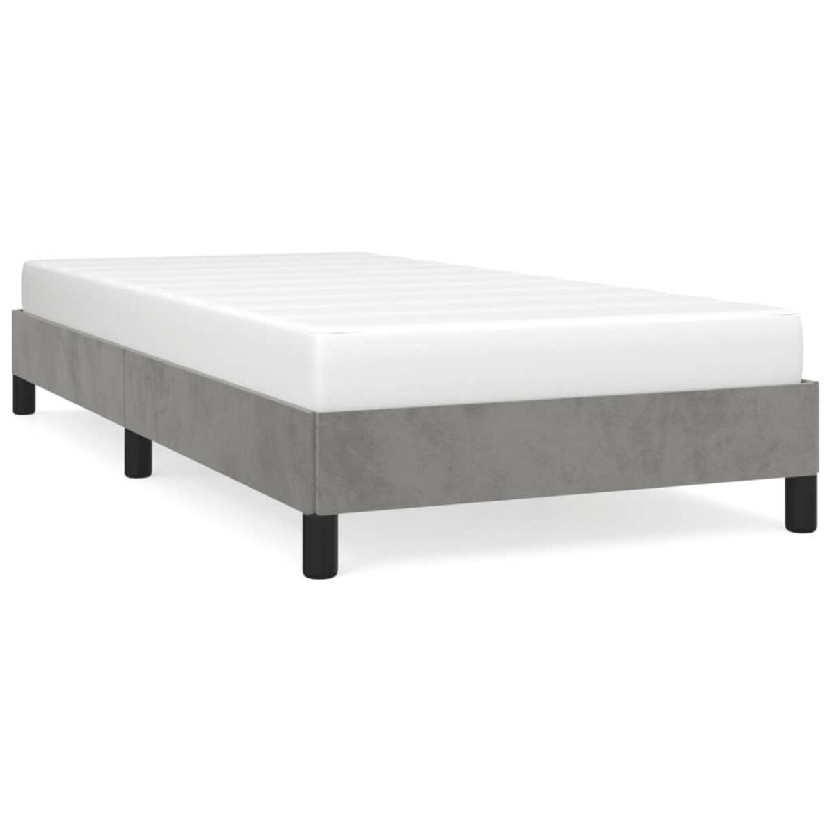 VIDAXL Cadre de lit sans matelas gris clair 100x200 cm velours
