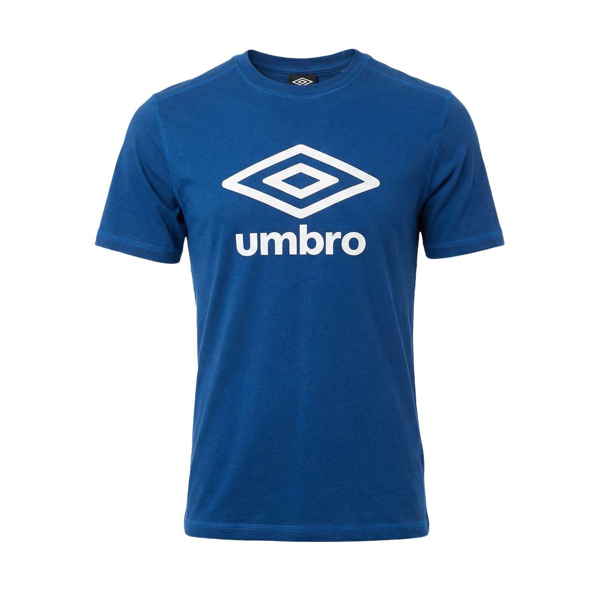 UMBRO T-shirt homme col rond regular en coton 160 gsm basic core logo. Coloris disponibles : Bleu