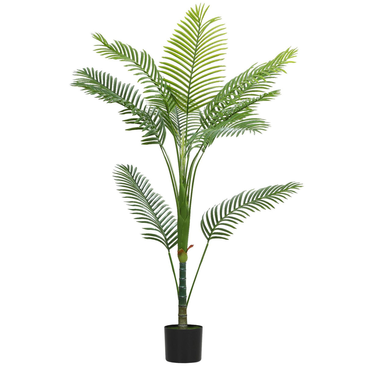 HOMCOM Plante artificielle intérieure palmier Areca H.150cm 11 feuilles grand réalisme PE vert