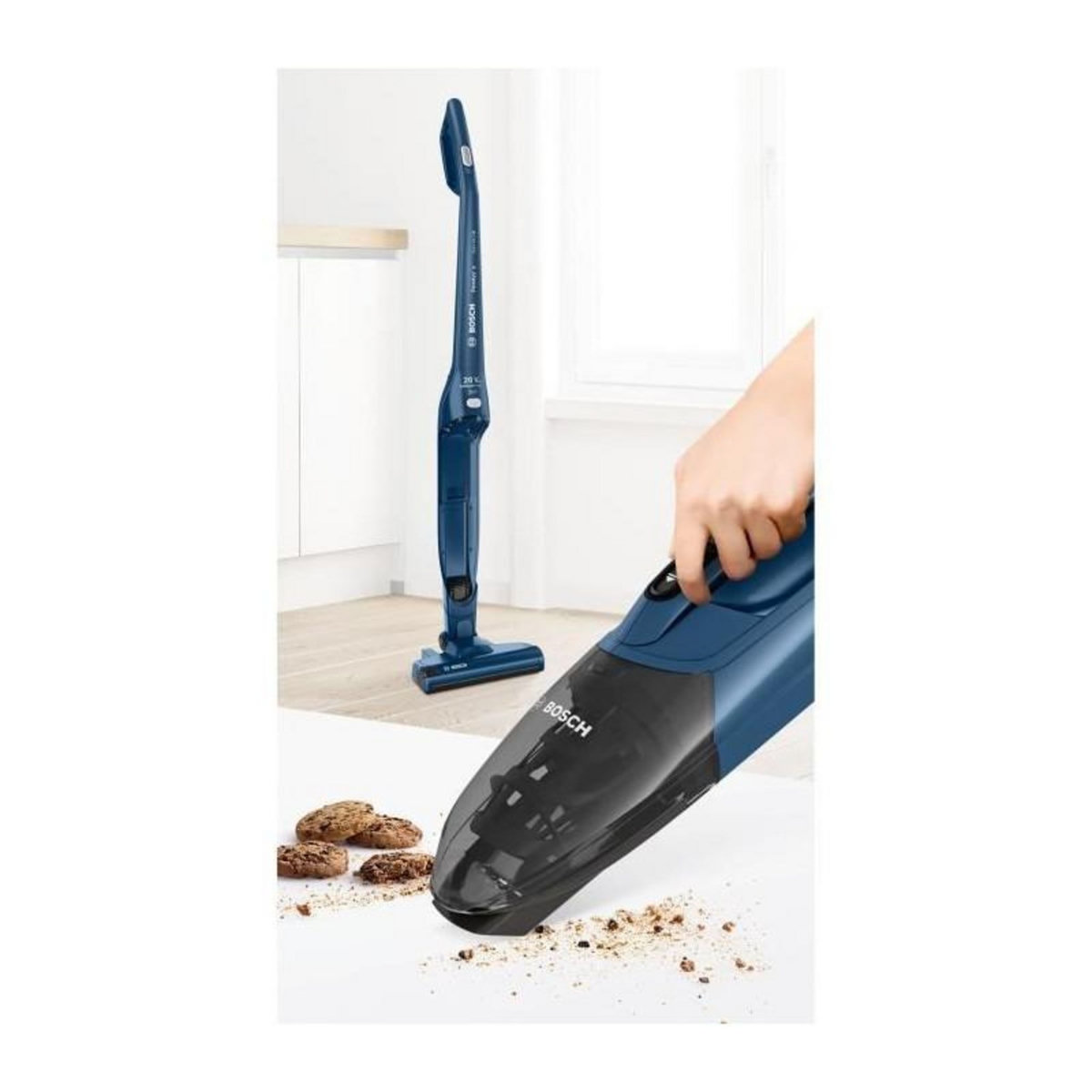 BOSCH BOSCH BCHF2MX20 - Aspirateur balai sans fil Readyyy 2en1 - 20 V max. - 44 mn dautonomie -  2 vitesses - bac 400 ml - Bleu