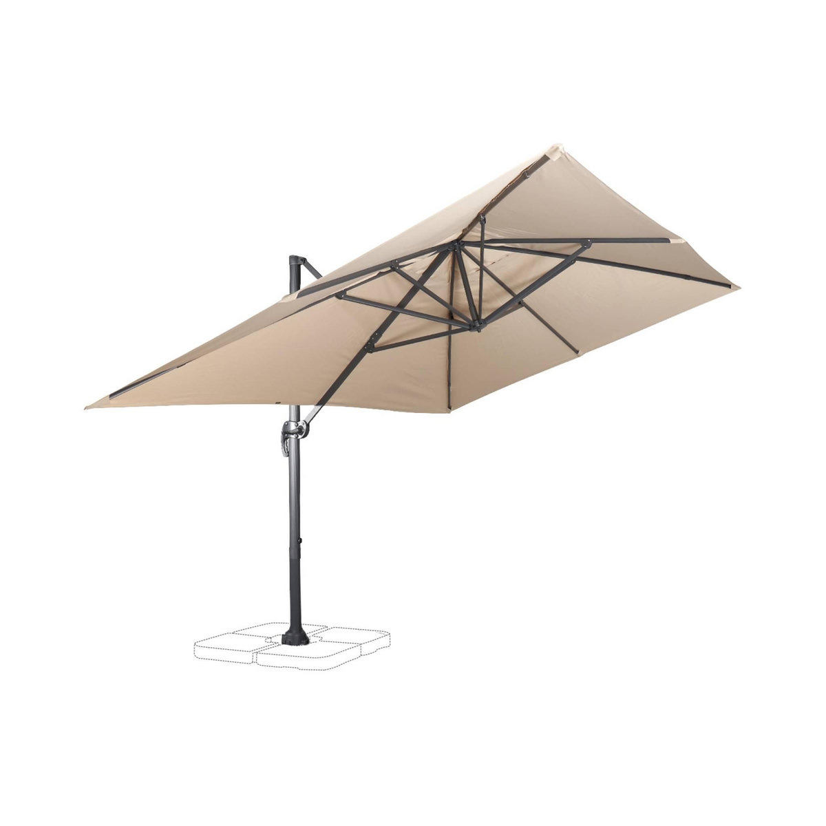 SWEEEK Parasol déporté rectangulaire 3x4m - Wimereux - Parasol excentré inclinable dans 5 positions, rotatif à 360°
