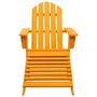 Voir la diapositive 2 : VIDAXL Chaise de jardin Adirondack avec pouf bois de sapin orange