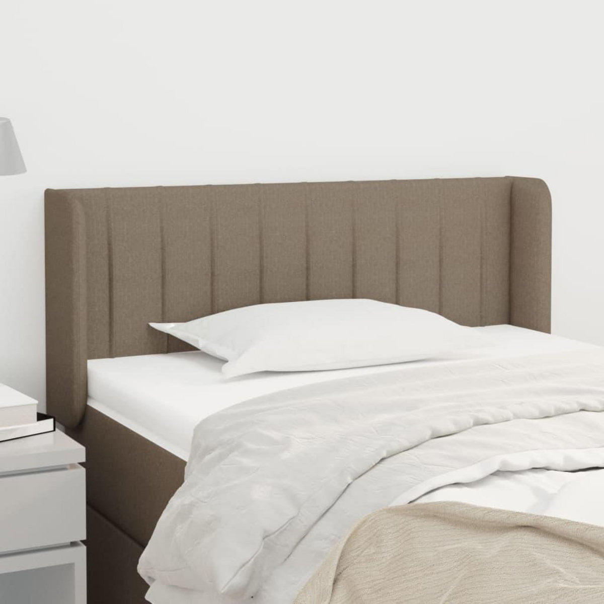 VIDAXL Tete de lit avec oreilles Taupe 93x16x78/88 cm Tissu