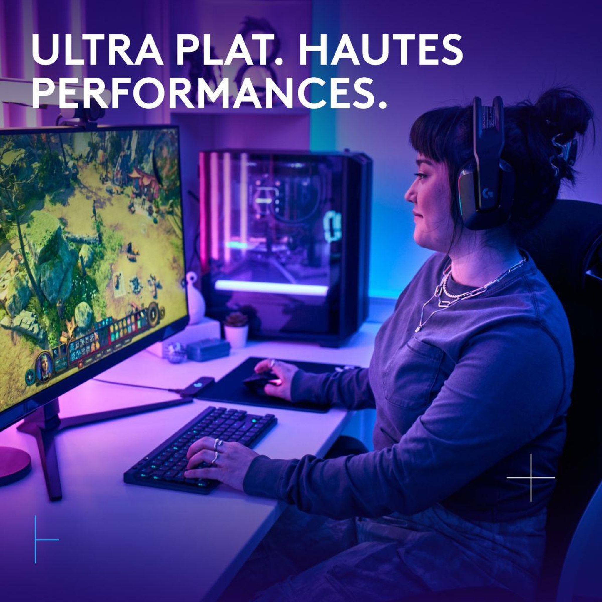 Voir la diapositive 2 : Logitech Clavier gamer sans fil g515 lightspeed tkl tactile noir