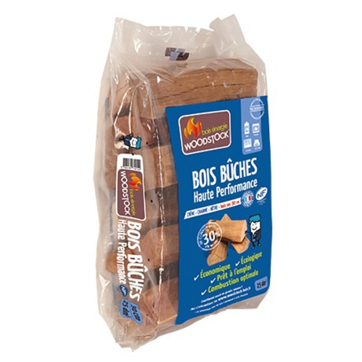 WOODSTOCK Bois de chauffage - Bûches 25 cm - 2 palettes