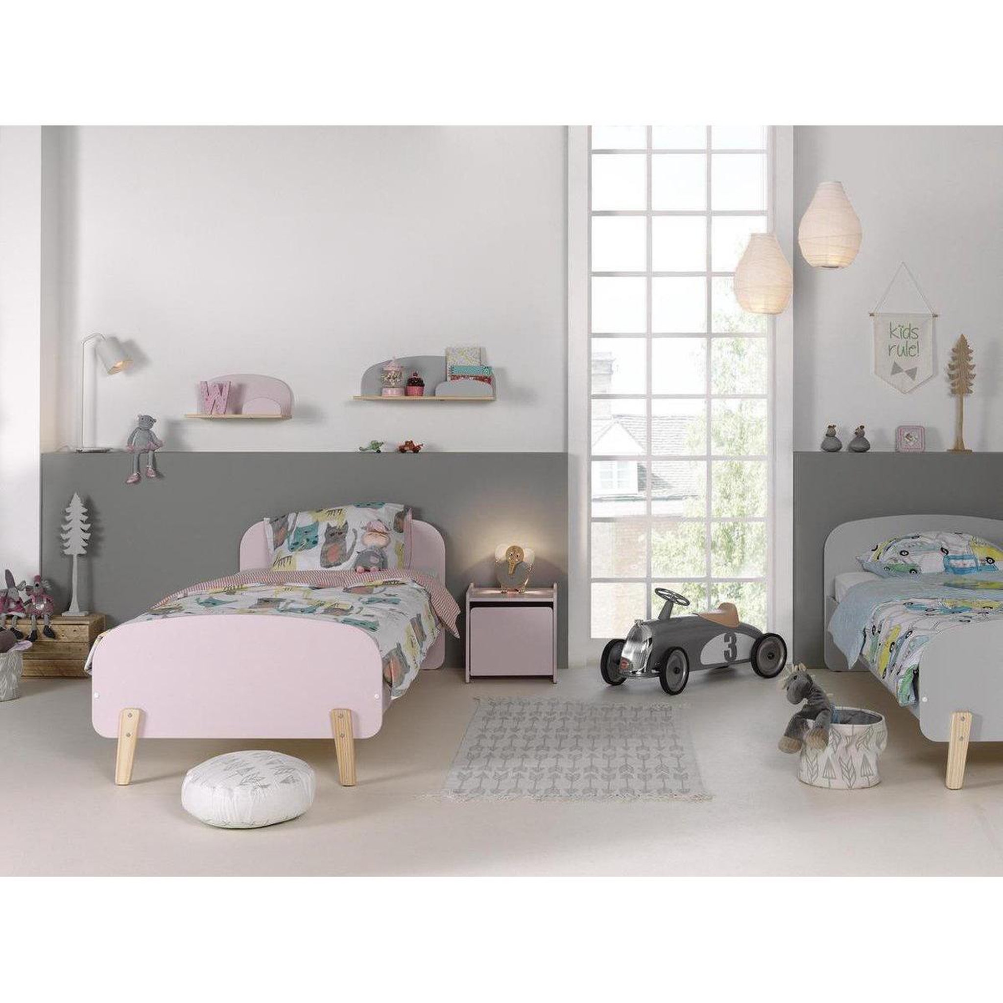 Voir la diapositive 3 : Paris Prix Lit enfant  kiddy  90x200cm rose & naturel