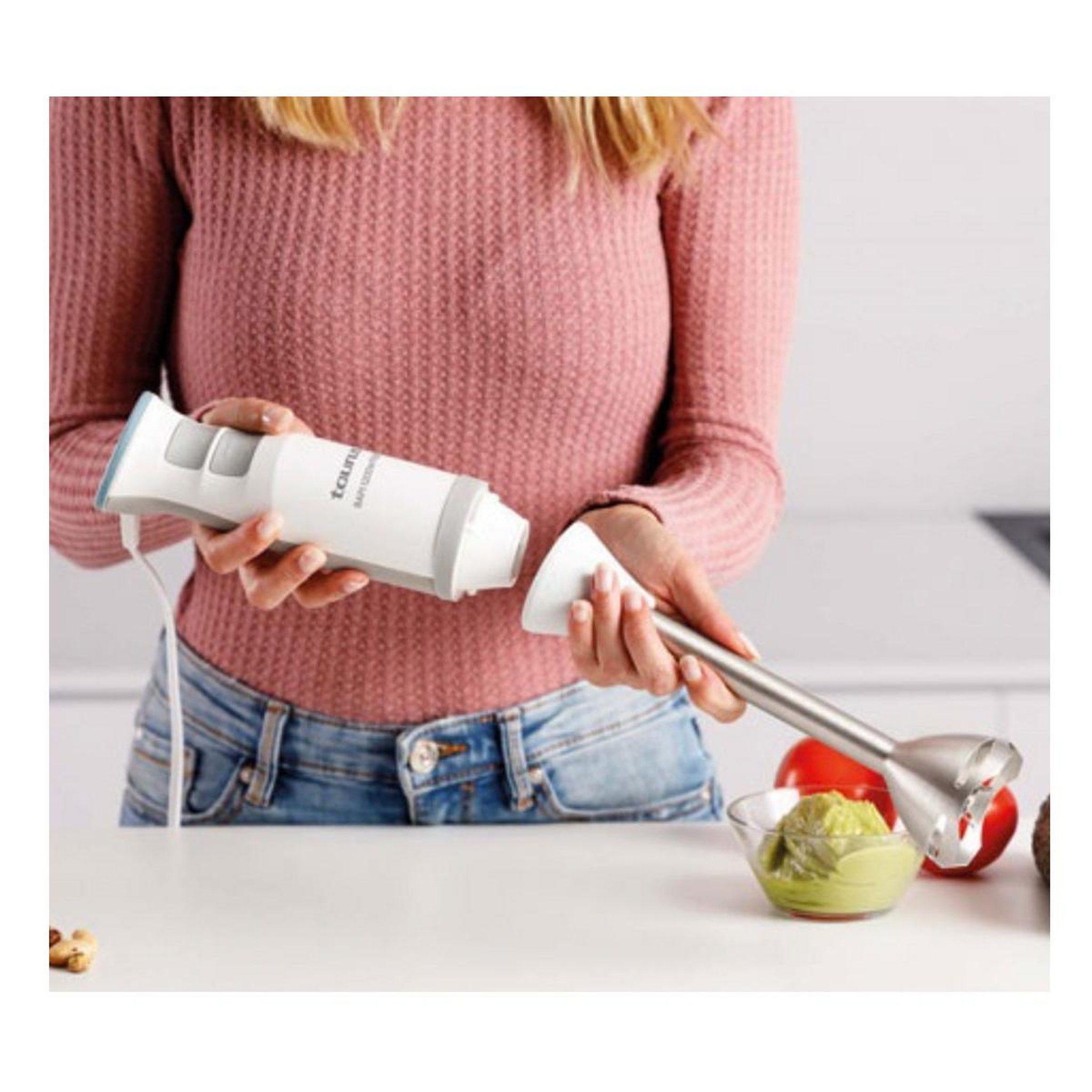 Voir la diapositive 3 : Taurus Mixeur plongeant 1200w blanc & gris - 916425000