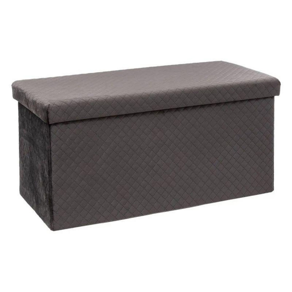  Pouf & Coffre de Rangement  Velours  76cm Gris