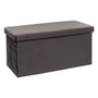 Voir la diapositive 1 :  Pouf & Coffre de Rangement  Velours  76cm Gris