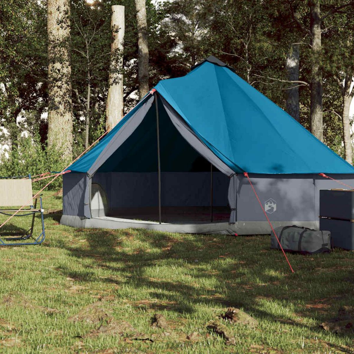 VIDAXL Tente familiale tipi 6 personnes bleu impermeable
