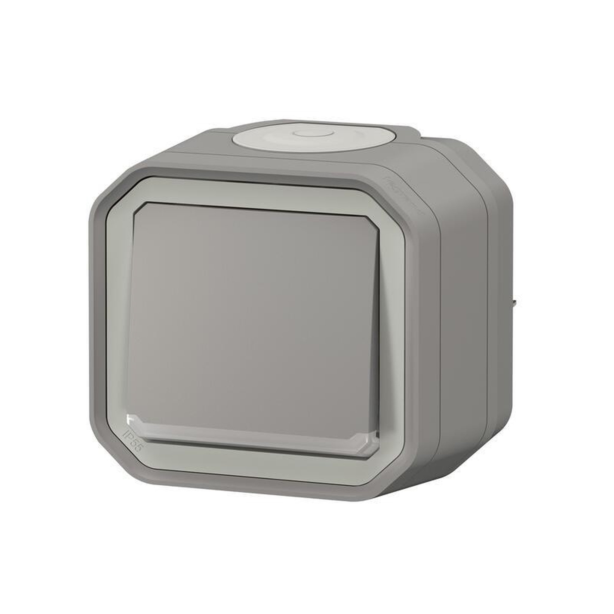 Voir la diapositive 3 : Legrand Poussoir NO lumineux avec voyant étanche PLEXO 10 A livré complet pour fixation saillie gris (boîte de 10) LEGRAND 069722L