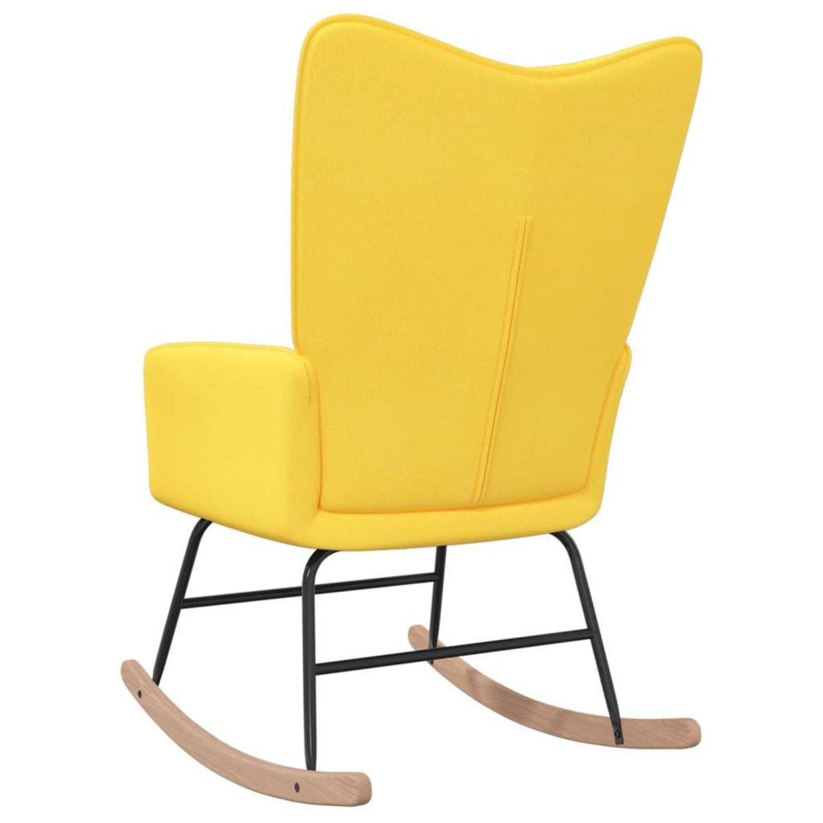 VIDAXL Chaise a bascule Jaune moutarde Tissu