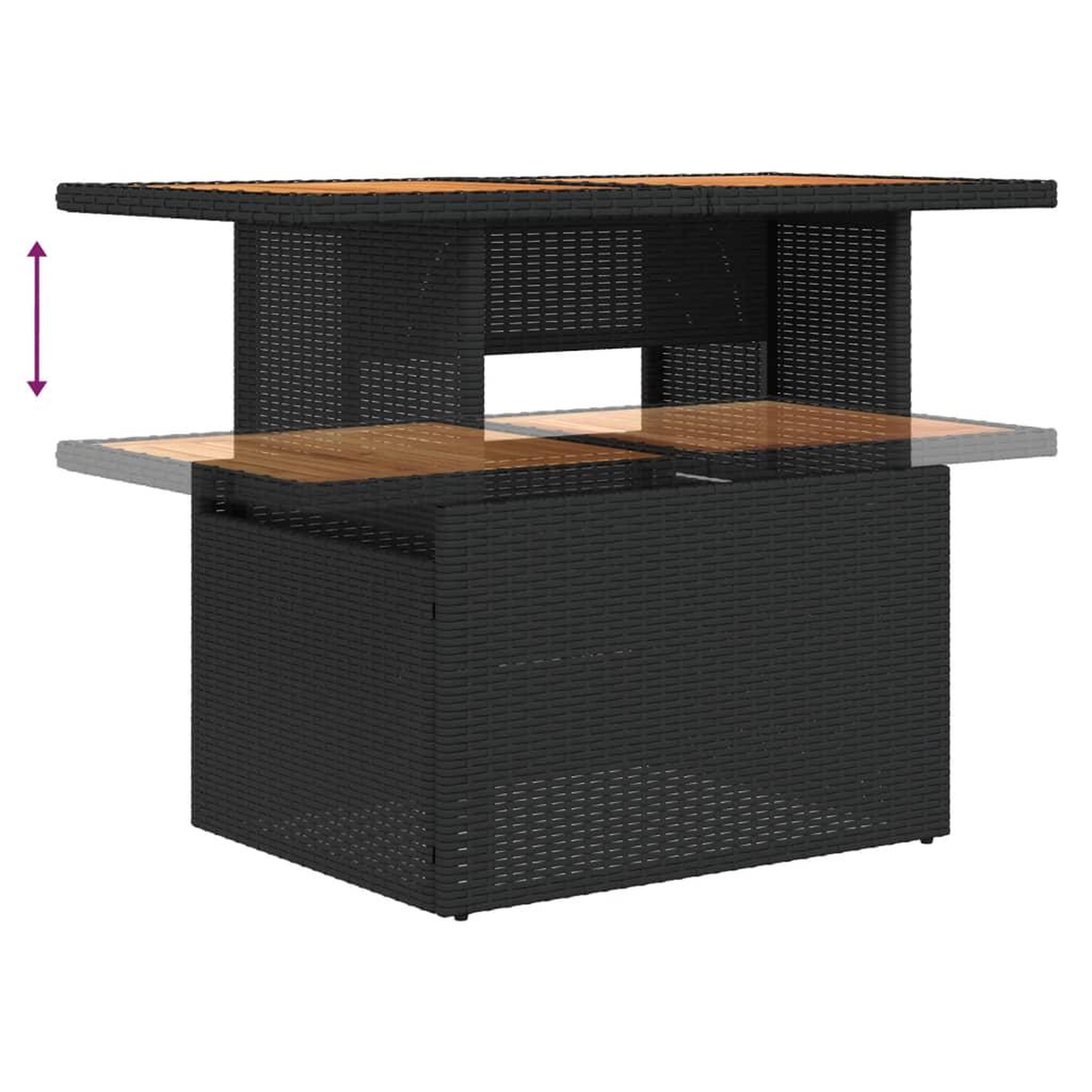 Voir la diapositive 5 : VIDAXL Salon de jardin avec coussins 2 pcs noir resine tressee acacia