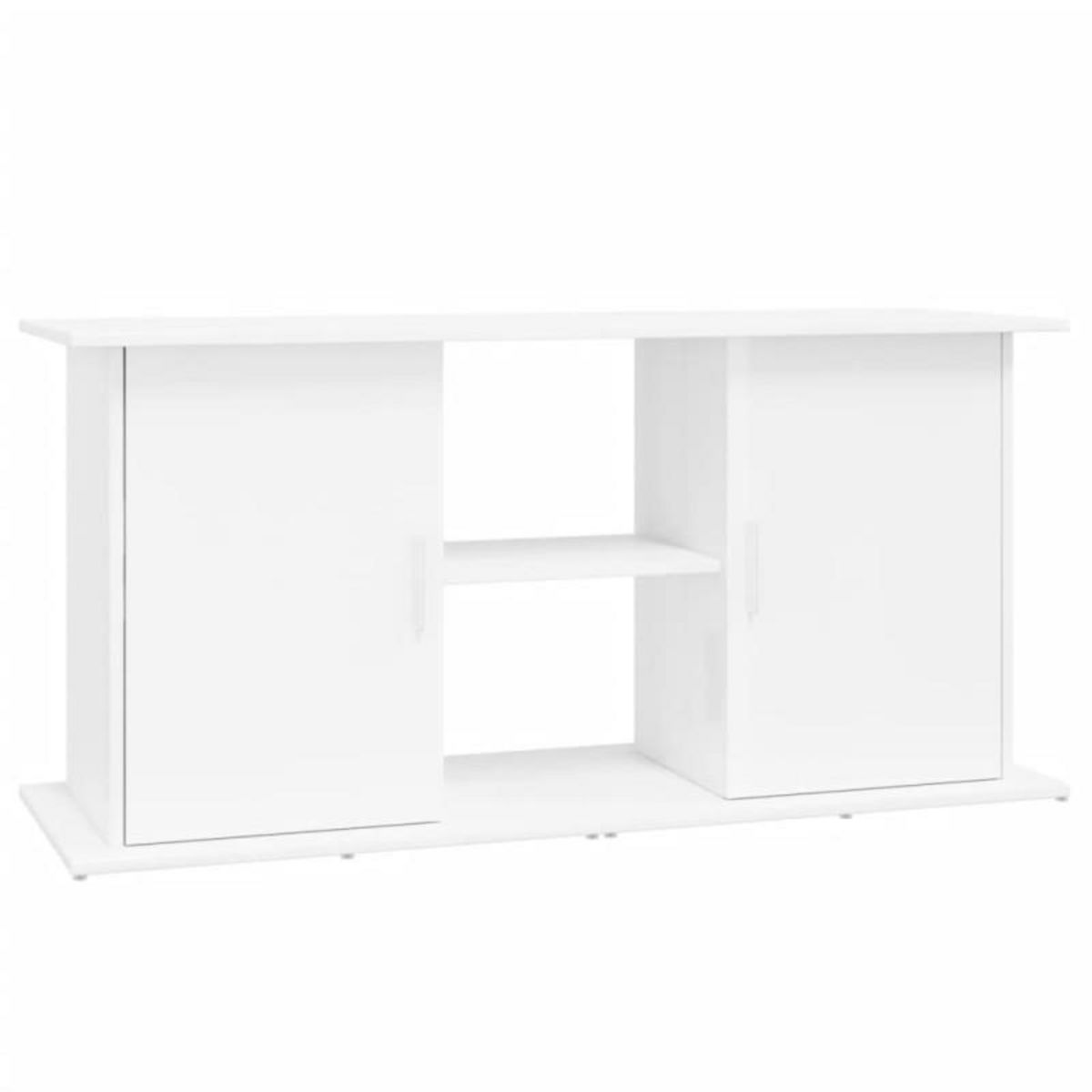 VIDAXL Support d aquarium blanc brillant 121x41x58cm bois d ingénierie