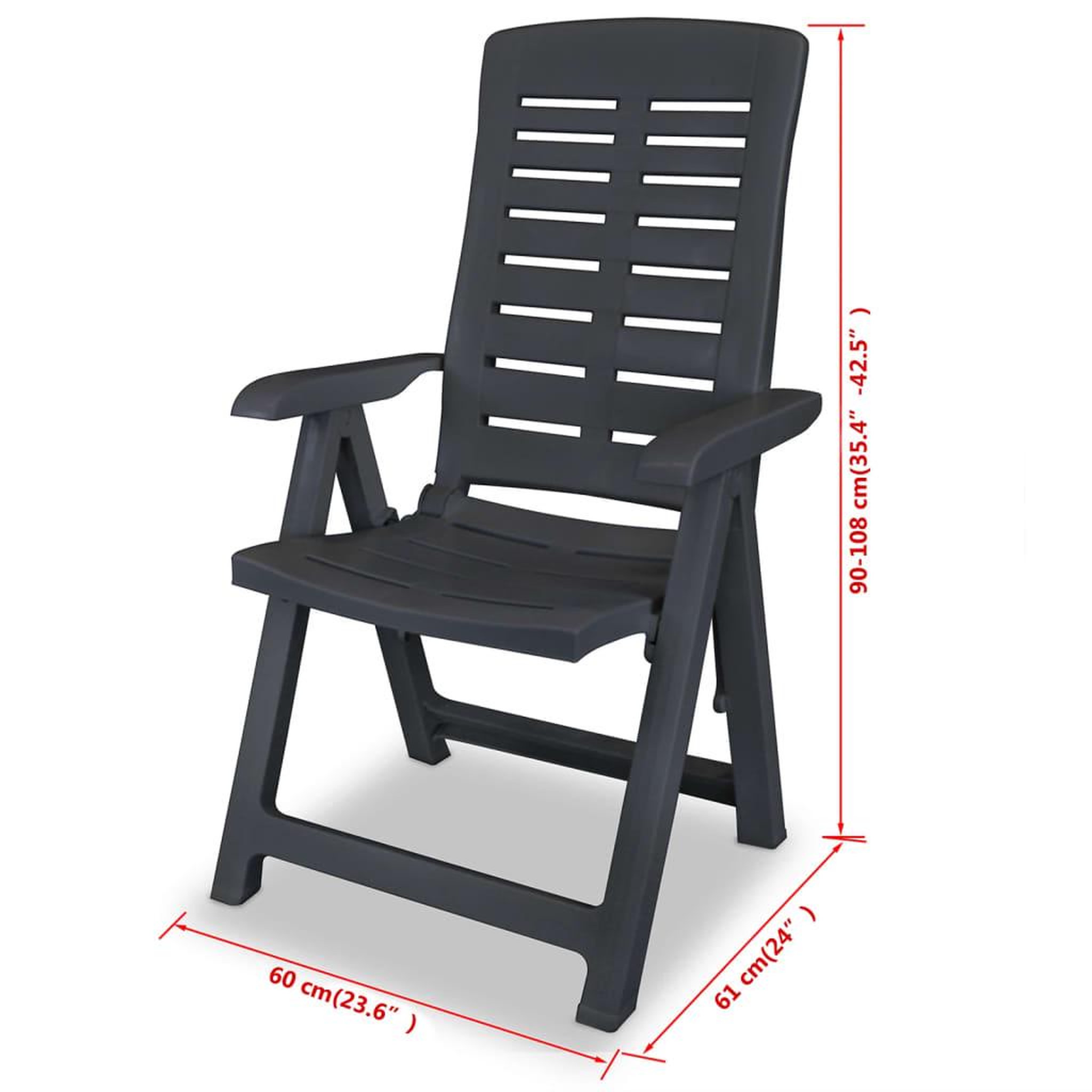 Voir la diapositive 6 : VIDAXL Ensemble de bistro 3 pcs Plastique Anthracite