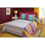 Home collection Parure de draps 4pcs 240x300cm 100%coton 57fils rayures vert