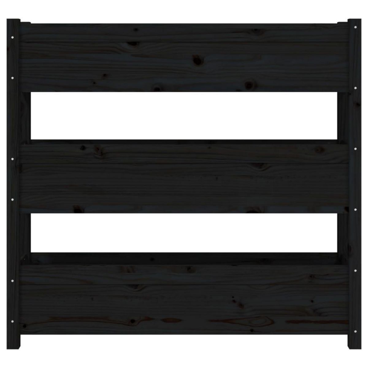 VIDAXL Jardiniere Noir 112x25x104,5 cm Bois massif de pin