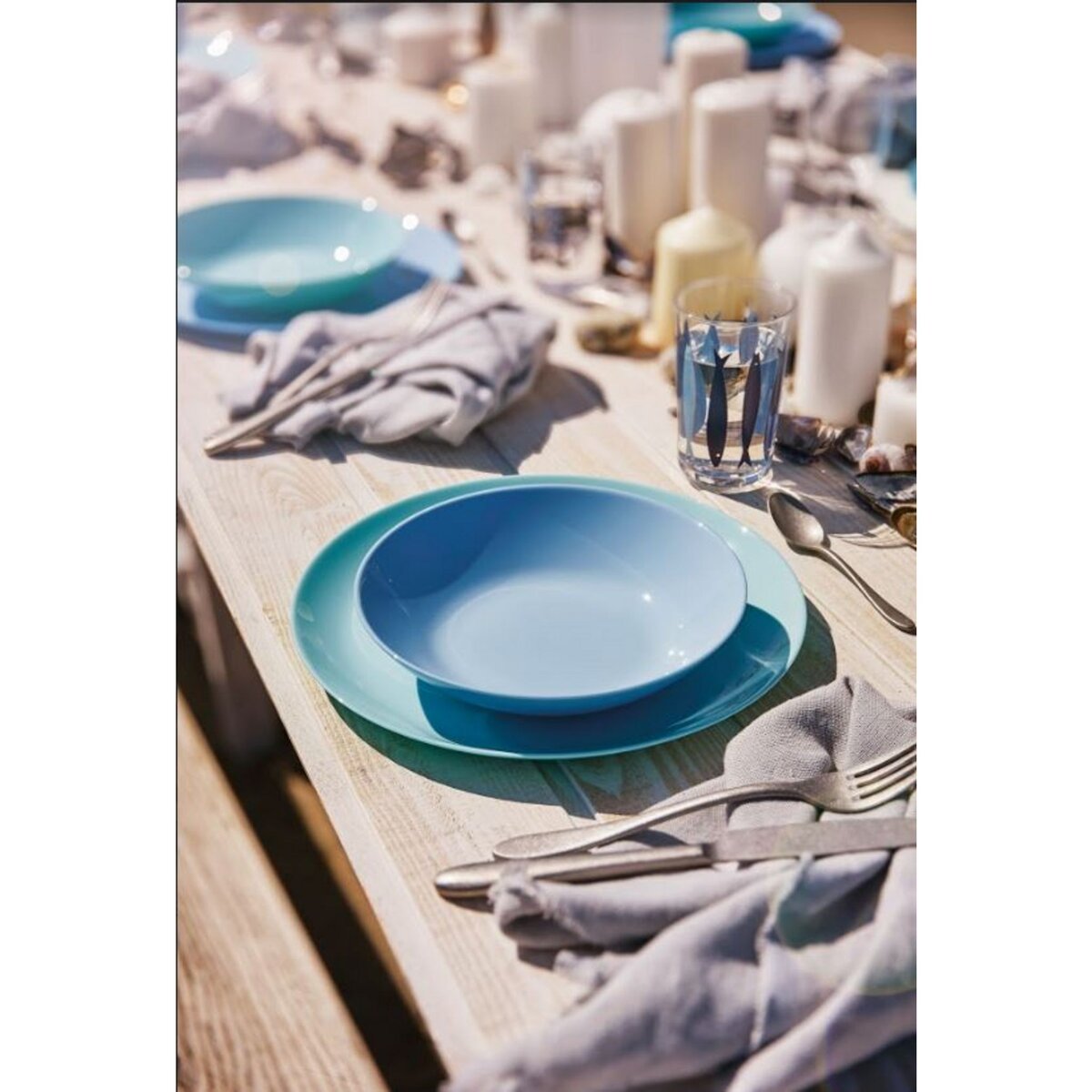 Assiette bleue 19,5 cm Factory Luminarc - La Table d'Arc