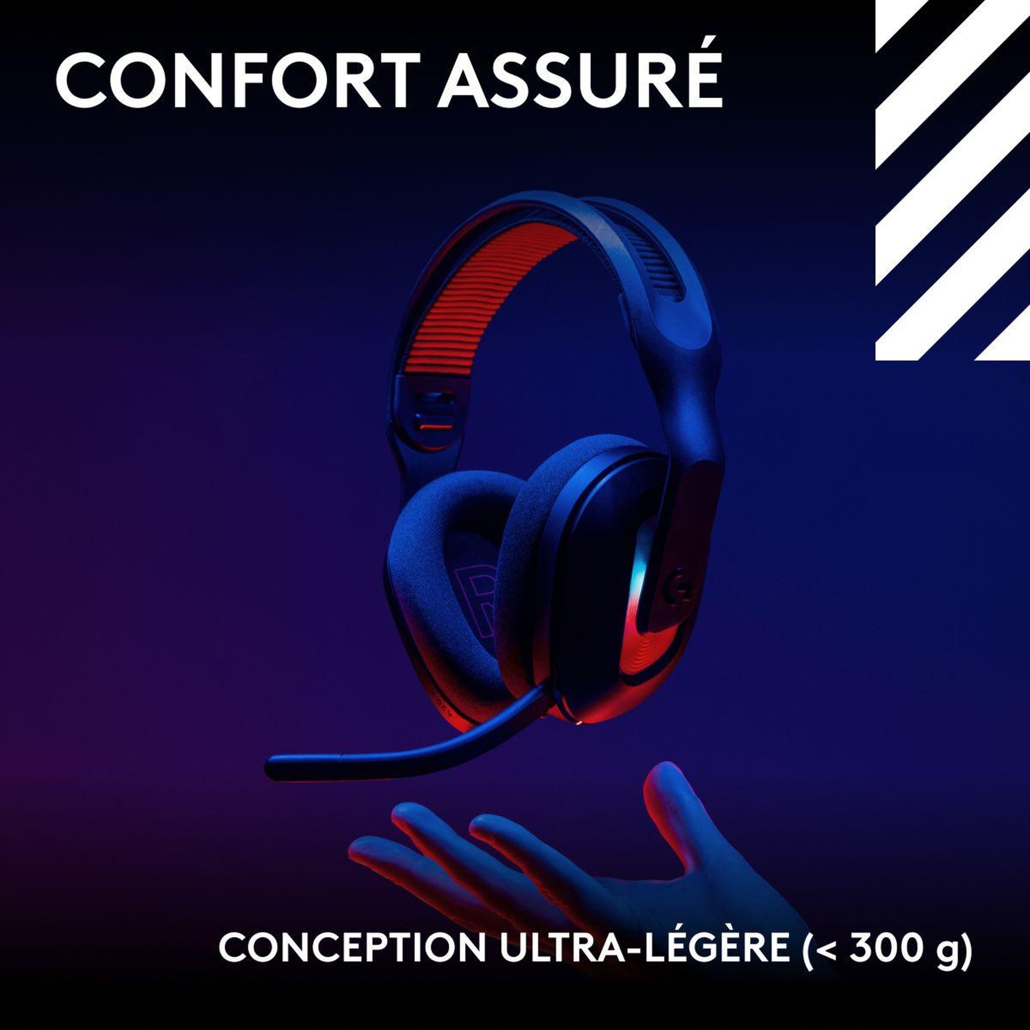 Voir la diapositive 3 : Logitech Casque gamer A20X Noir + base