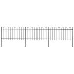 VIDAXL Cloture de jardin avec dessus en cerceau Acier 5,1 x 1 m Noir