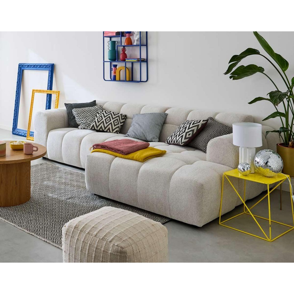 LISA DESIGN Ray - canapé d'angle droit - 4 places - en tissu texturé