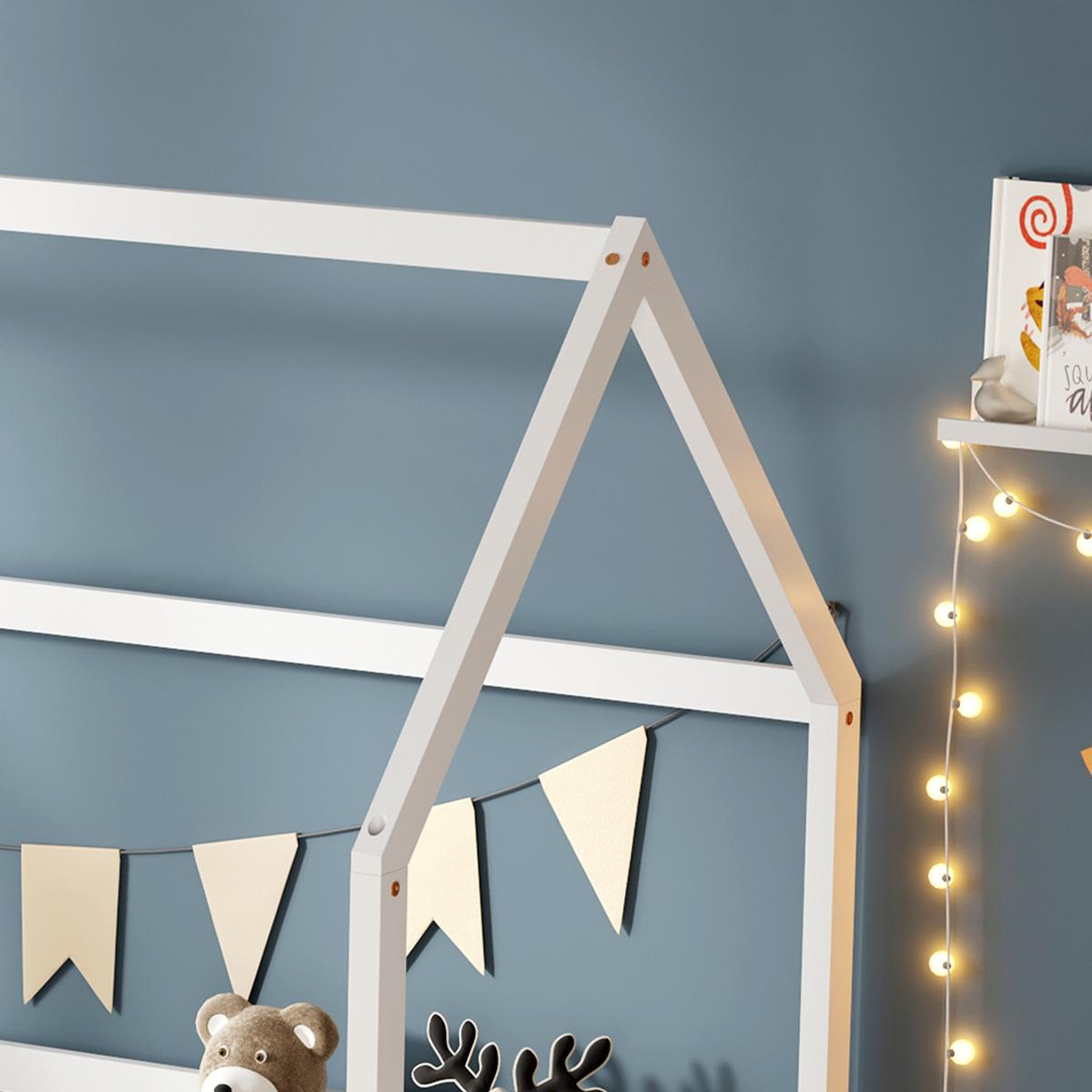 Voir la diapositive 6 : MINEA Minea | lit cabane avec barrière tchoupi 90x190 cm (matelas non inclus)