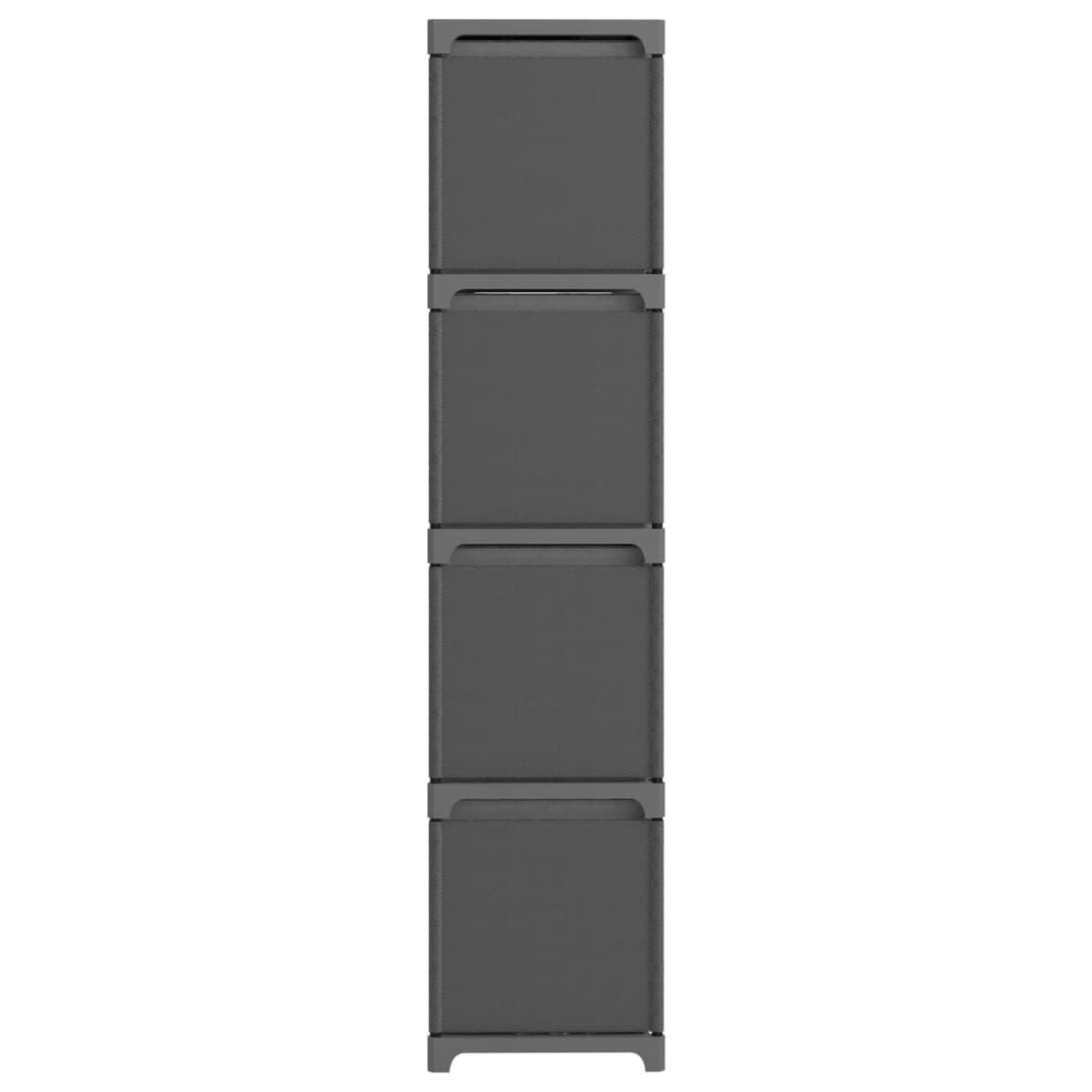Voir la diapositive 3 : VIDAXL Etagere a 12 cubes avec boîtes Gris 103x30x141 cm Tissu