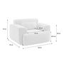 Voir la diapositive 5 : SWEEEK Fauteuil tissu bouclette blanche. lignes arrondis. coussin fourni. Wallas. L 116 x P 97 x H 73cm