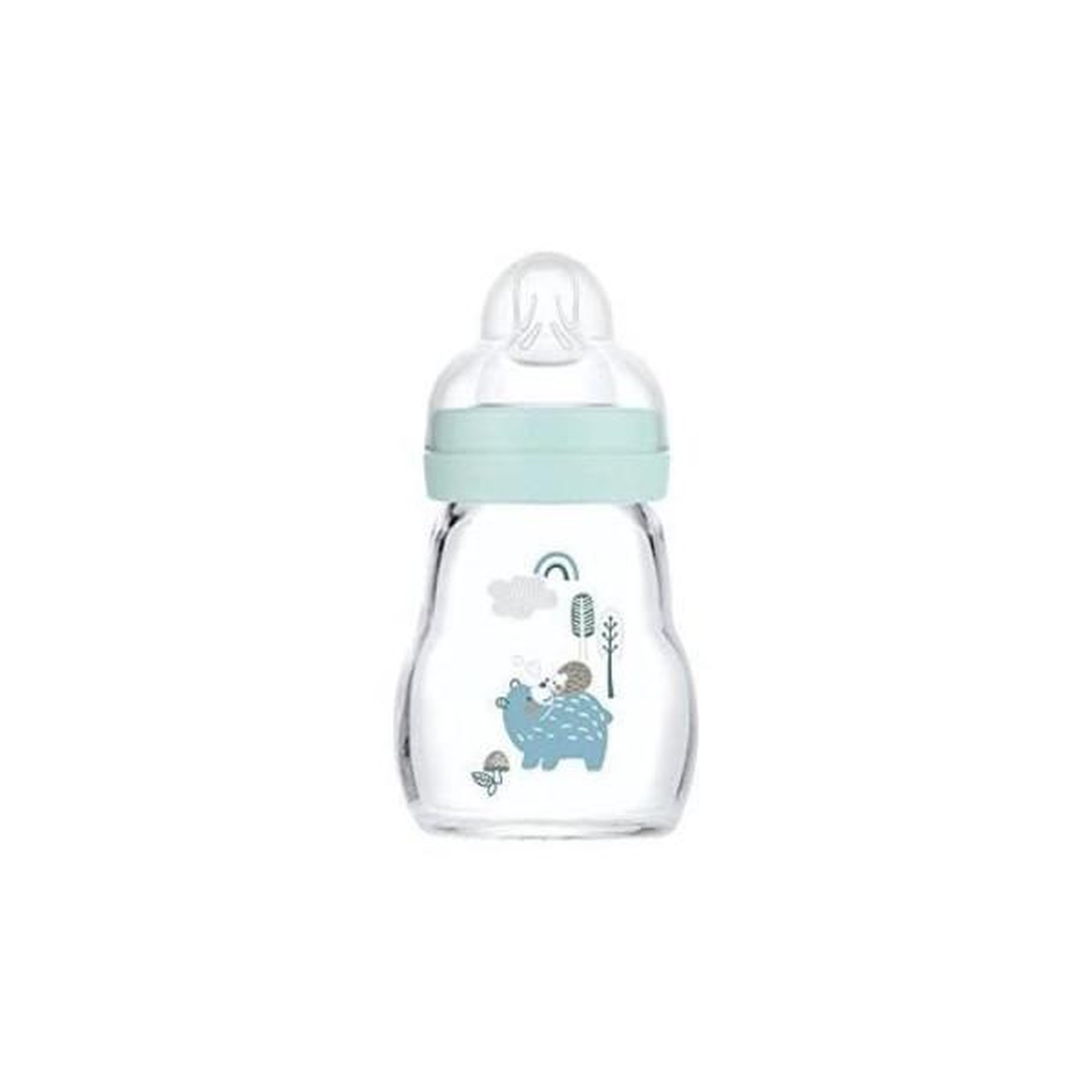 MAM MAM Biberon Verre - 170ml - Bleu - Tétine Débit 1