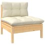Voir la diapositive 3 : VIDAXL Salon de jardin 3 pcs avec coussins creme Bois de pin massif