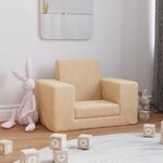 VIDAXL Canape-lit pour enfants Creme Peluche douce