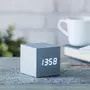Gingko Radio réveil Cube Click Clock - LED Aluminium / Blanc